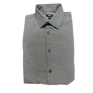 Express Shirt Mens Small 14 14 1/2 Blue Floral Long Sleeve Slim Fit Button Up